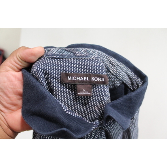 Michael Kors Men Golf Polo Shirt Blue Golf Polo Size Large - Picture 2 of 9